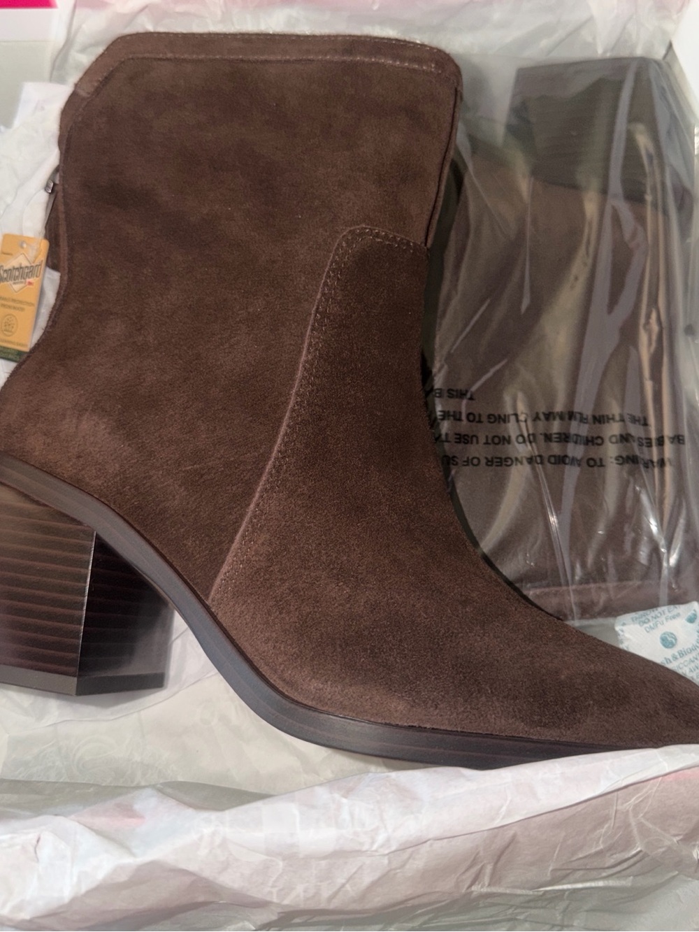 Vince Camuto Dark Brown Suede Pointed Ankle Booties